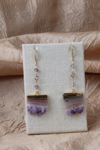 Amethyst slices earrings