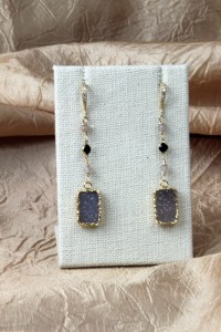 Drusy rectangle earrings