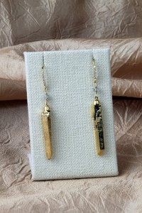 Gold dipped quartz earrings
