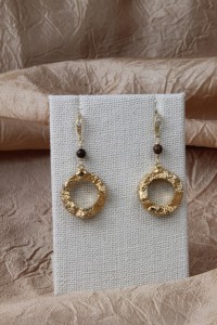 Gold drusy circle earrings