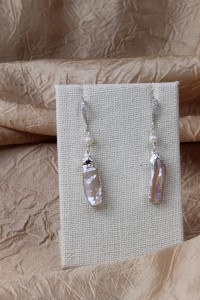 Mabe pearl silver earrings
