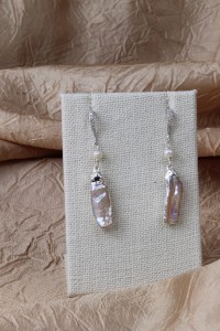 Mabe pearl silver earrings