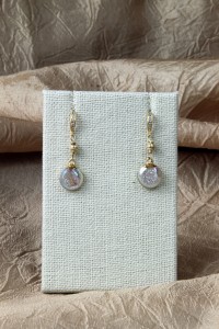 Opalized drusy teardrop earrings