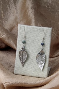 Silver leaf earrings