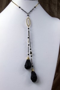 Lava drops lariat necklace